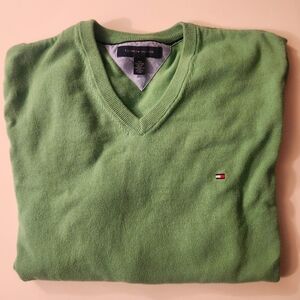 TOMMY HILFIGER Green V Neck Sweater